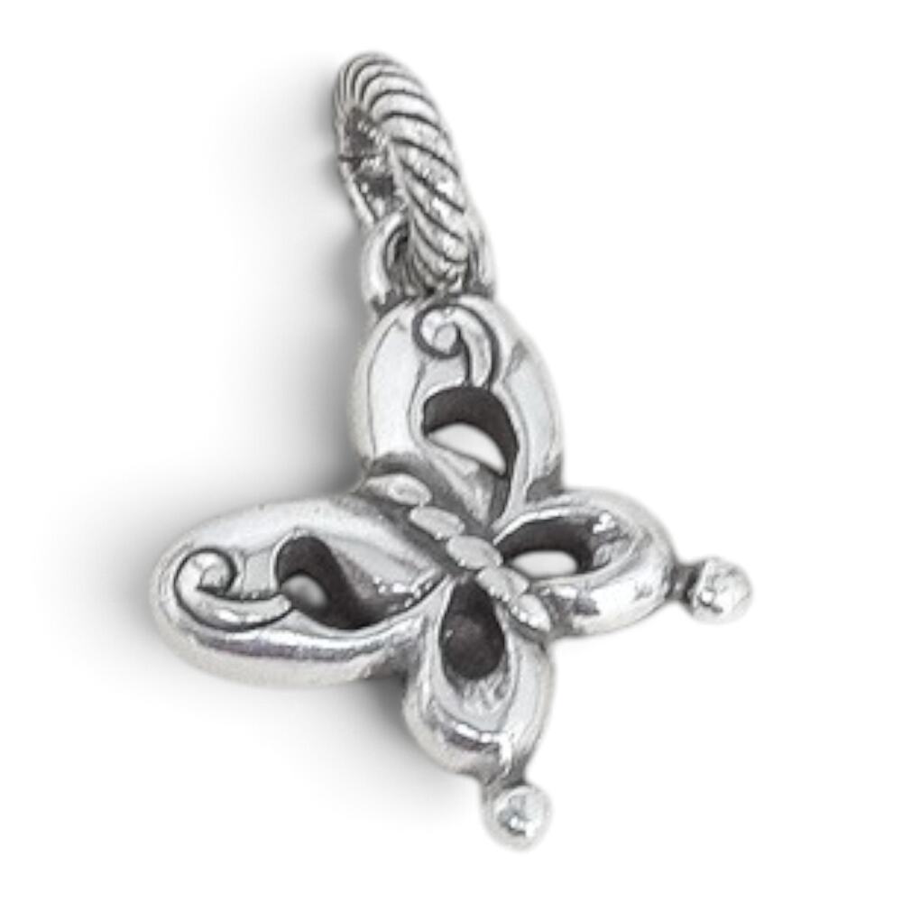 Brighton 3D Reversible Butterfly Dangle Charm Silver Plated Retired Piece
